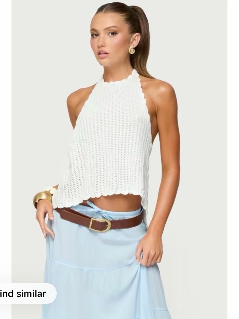 Ivey backless crochet halter top